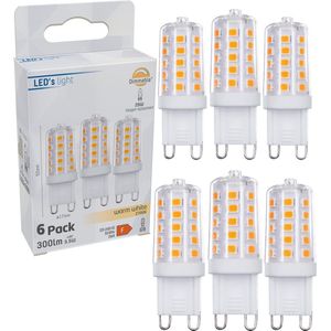 ProDim LED Steeklampen G9 - Dimbaar warm wit licht - 220-240V - 3.5W vervangt 28W - 6 stuks