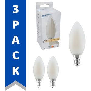 Prolong LED Kaarslamp E14 Mat - B35 Kaars met melkglas - 4.5W (40W) - Warm wit - 3 Kaarslampen