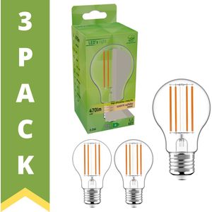 Elite LED Filament Lamp - Gaan tot 25 jaar mee - Ultrazuinig 2.2W = 40W - E27 Helder - 3 Lampen