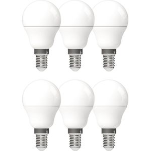 LED Lampen bol - Kleine E14 fitting - Warm wit - 7W (40W) - 6 stuks