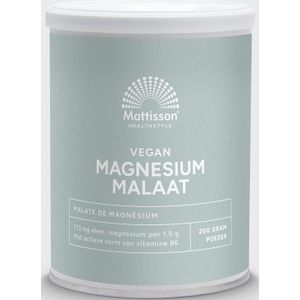 Mattisson - Magnesium Malaat Poeder 173 mg - 11,5% Elementair magnesium - 200 Gram