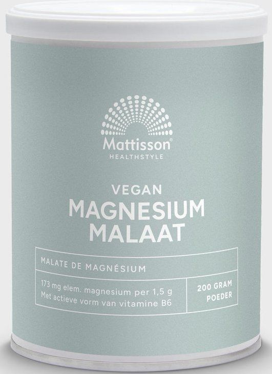 Mattisson - Magnesium Citraat Malaat Poeder 195 mg - 13% Elementair magnesium - 125 Gram