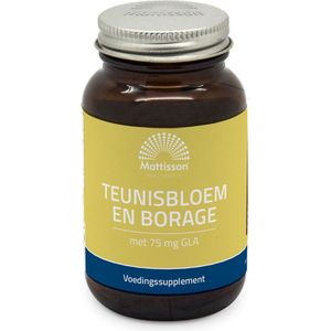 Mattisson - Teunisbloem en Borage Olie - Met 75 mg GLA - Teunisbloemolie & Borageolie - Voedingssupplement - 60 Capsules