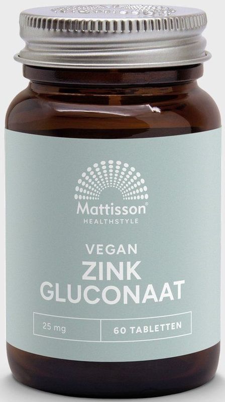Mattisson - Zink Gluconaat 25mg - Zink Tabletten - Supplement - 60 Tabletten