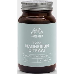 Mattisson - Magnesium Citraat - 200 mg Elementair Magnesium - 60 Magnesium Tabletten
