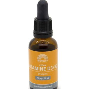 Mattisson - Vegan Vitamine D3/K - 75 mcg/36 mcg - 25ml