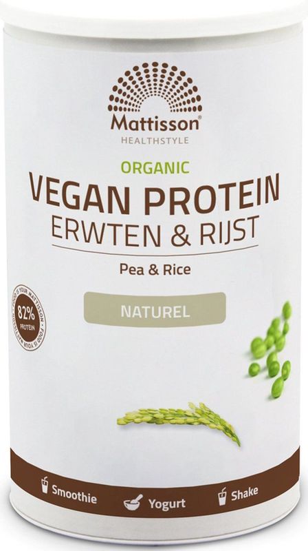 Mattisson - Biologisch Vegan Proteïne Poeder - Eiwitpoeder - Erwten & Rijst - 500 Gram