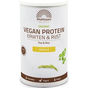Mattisson Vegan protein erwten & rijst vanille bio  500 Gram