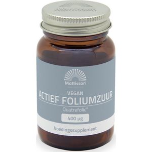 Mattisson - Actief Foliumzuur 400mcg - Folaat - Vitamine B11 - Voedingssupplement - 60 Capsules