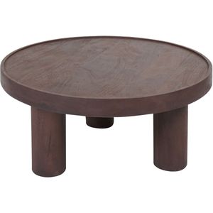 Home67 - Salontafel Tias - Ronde - Espresso - Mangohout - Ø70 cm