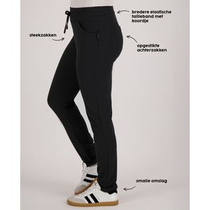 Je m'appelle Travelstof Dames Broek Regular fit Met stretch - Zwart - Maat XS