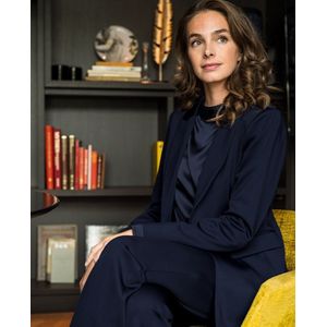 Je m'appelle Travelstof Dames Blazer Met stretch - Blauw - Maat XS