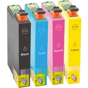 16XL (T1636) Multipack Zwart + 3 Kleuren Set Huismerk inktcartridge | Compatible met Epson 16XL (T1636) Multipack | Geschikt voor Epson Workforce WF 2010 W - WF 2510 WF - WF 2520 NF - WF 2530 WF - WF 2540 WF - WF 2630 WF - WF 2650 DWF