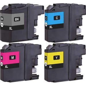 LC-12E XL Cartridges Zwart + Alle Kleuren Set - Huismerk inktcartridge compatible met Brother MFC J6925DW