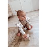 Babystyling - Romper - Offwhite/Grijsbruin - Lange Mouwen - Ronde Hals