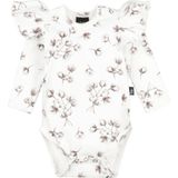 Babystyling - Romper - Offwhite/Grijsbruin - Lange Mouwen - Ronde Hals