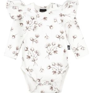 Babystyling - Romper - Offwhite/Grijsbruin - Lange Mouwen - Ronde Hals