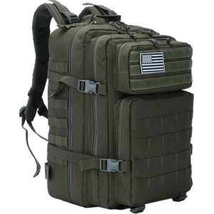 iBright 45L Militaire Rugzak | Tactische rugzak | Tactical Backpack | Oxford Stof | Waterdicht | Leger Groen