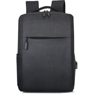 iBright Laptop rugzak - Geschikt tot 15,6 inch - Met USB-poort - Waterdicht en compact - 21 Liter - Zwart