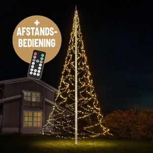 Fairybell LED Kerstboom - Voor Buiten in de Vlaggenmast - 10 meter - 2000 LEDs - Warm wit