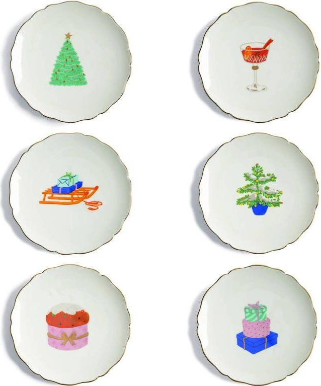 &k Amsterdam - Gebaksbord - Feast - Set van 6