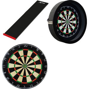 Darts Set - Plain dartbord - dartbord verlichting - puzzel dartmat - zwart