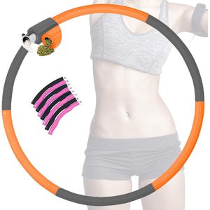 Hoelahoep - Fitness - hoelahoep met gewicht - verstelbaar 1.2kg tot 3.2kg - hula hoop fitness - blauw/grijs - Cadeau