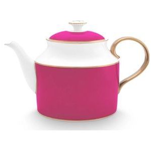 Pip Studio Chique roze theepot 1800ml - porselein - gouden randjes - ovaal