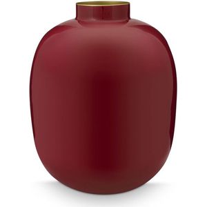 Pip Studio Bloemenvaas Metalen Vaas Woonaccessoires Rood 32cm