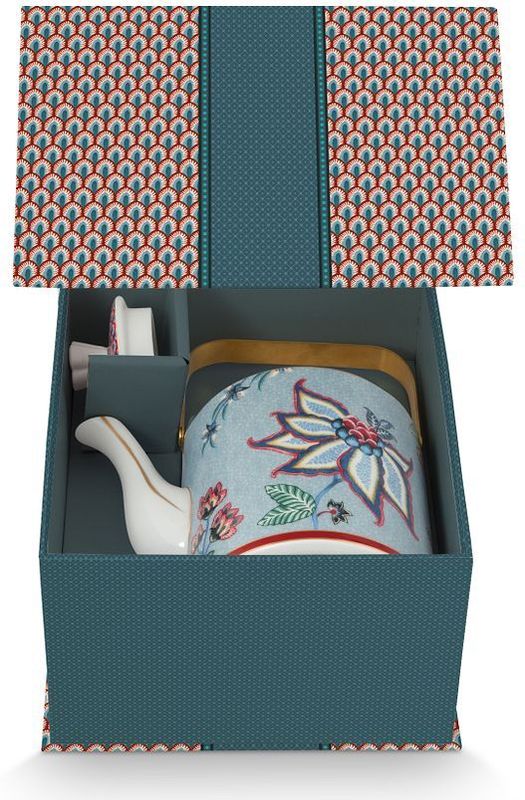 Pip studio oriental flower festival blauw theepot 1L