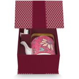 Teekanne Geschenkset Pip Studio Oriental Flower Festival Dark Pink 1 L
