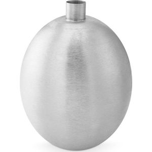 vtwonen Metalen Vaas voor Bloemen - Woondecoratie - Zilver - 34,5cm
