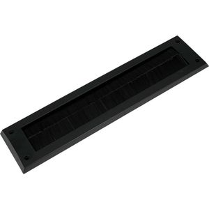 Brievenbusborstel - zwart - kunststof - 340 x 79 x 7 mm - tochtwering/tochtafsluiter - Brievenbusonderdeel