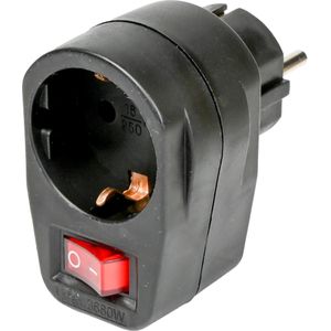Benson Doorvoerstekker - Schuko stopcontact - Schakelaar - Zwart - 3500W