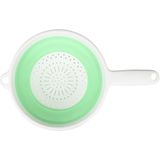 Benson Opvouwbaar vergiet - ruimtebesparend - groen/wit - Ø 22 cm - hittebestendig tot 140°C
