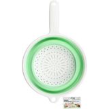 Benson Opvouwbaar vergiet - ruimtebesparend - groen/wit - Ø 22 cm - hittebestendig tot 140°C
