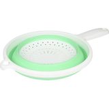 Benson Opvouwbaar vergiet - ruimtebesparend - groen/wit - Ø 22 cm - hittebestendig tot 140°C