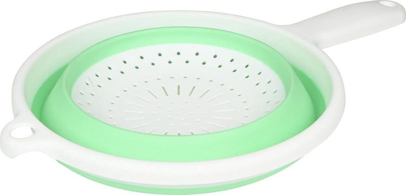 Benson Opvouwbaar vergiet - ruimtebesparend - groen/wit - Ø 22 cm - hittebestendig tot 140°C
