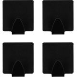 Benson - Handdoekhaken - Zwart - Metaal - Zelfklevend - 4 Stuks