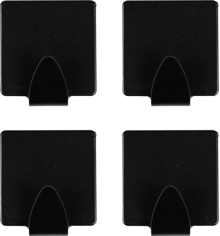 Benson - Handdoekhaken - Zwart - Metaal - Zelfklevend - 4 Stuks