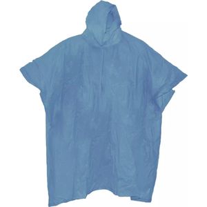 Benson Regenponcho met capuchon - blauw - herbruikbaar - PVC
