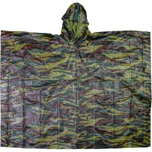 Benson Duurzame regenponcho - camouflage - PVC - 102 × 127 cm - voor kinderen en volwassenen