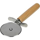 Benson Pizzasnijder - RVS wiel - Houten handvat - Duimbeschermer - 18,5 x 6,5 cm