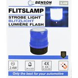Benson - LED Flitslamp - Blauw Licht - 24 LED's - 2.4 Watt