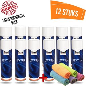 Royal Furniture Care, Textile protector, Textiel Beschermer, Spray, 12-pack, 6000ml l+ (Gratis) 1 stuk Microvezel Doek