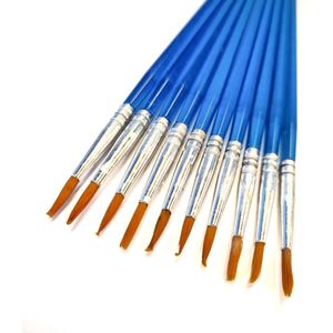 Gadgetpoint - Verfkwasten - Set van 10 - Pointed - Penselen - Kwastjes - Schilderen - Verven - Knutselen - Kwasten - Pointed - Blauw