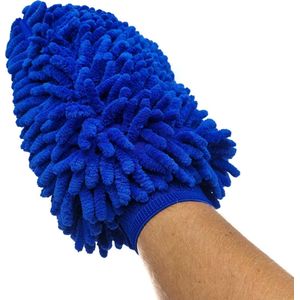 Gadgetpoint | Auto Microvezel Schoonmaak Spons | Autospons | Washandschoen | Schoonmaakspons Handschoen | 1 zijdig Blauw