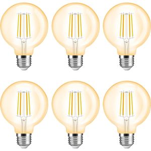 Slimme Zigbee E27 filament lamp voordeelset - G95 model - amberkleurig (6 stuks) - Smart lamp - Slimme Zigbee lamp
