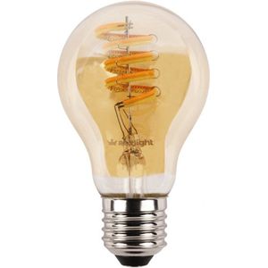 Slimme Zigbee spiraal filament lamp - Dual White 4W E27 fitting - amberkleurig A60 model - Smart lamp - Slimme Zigbee lamp