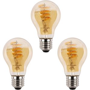 Voordeelset van 3 Zigbee E27 Spiraal Filament A60 Lampen - Dual White - Amberkleurig - Slimme Bediening met Smart Life App - Smart lamp